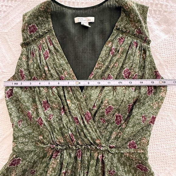 VTG Y2K Silk Handkerchief Hem Floral Dress Sz 0 Fairy Feminine Romantic - Picture 14 of 15